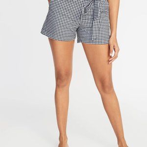 Black gingham shorts